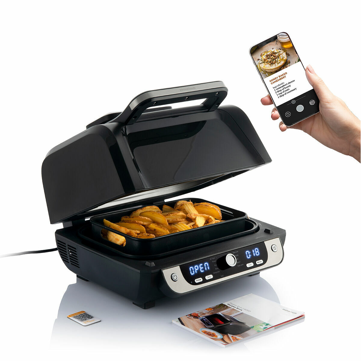 Innovagoods Fritadeira Sem Óleo Com Grill, Acessórios E Livro De Receitas Air Fryer Fryinn 12-In-1 6000 Aço 6 L 3400 W Preto