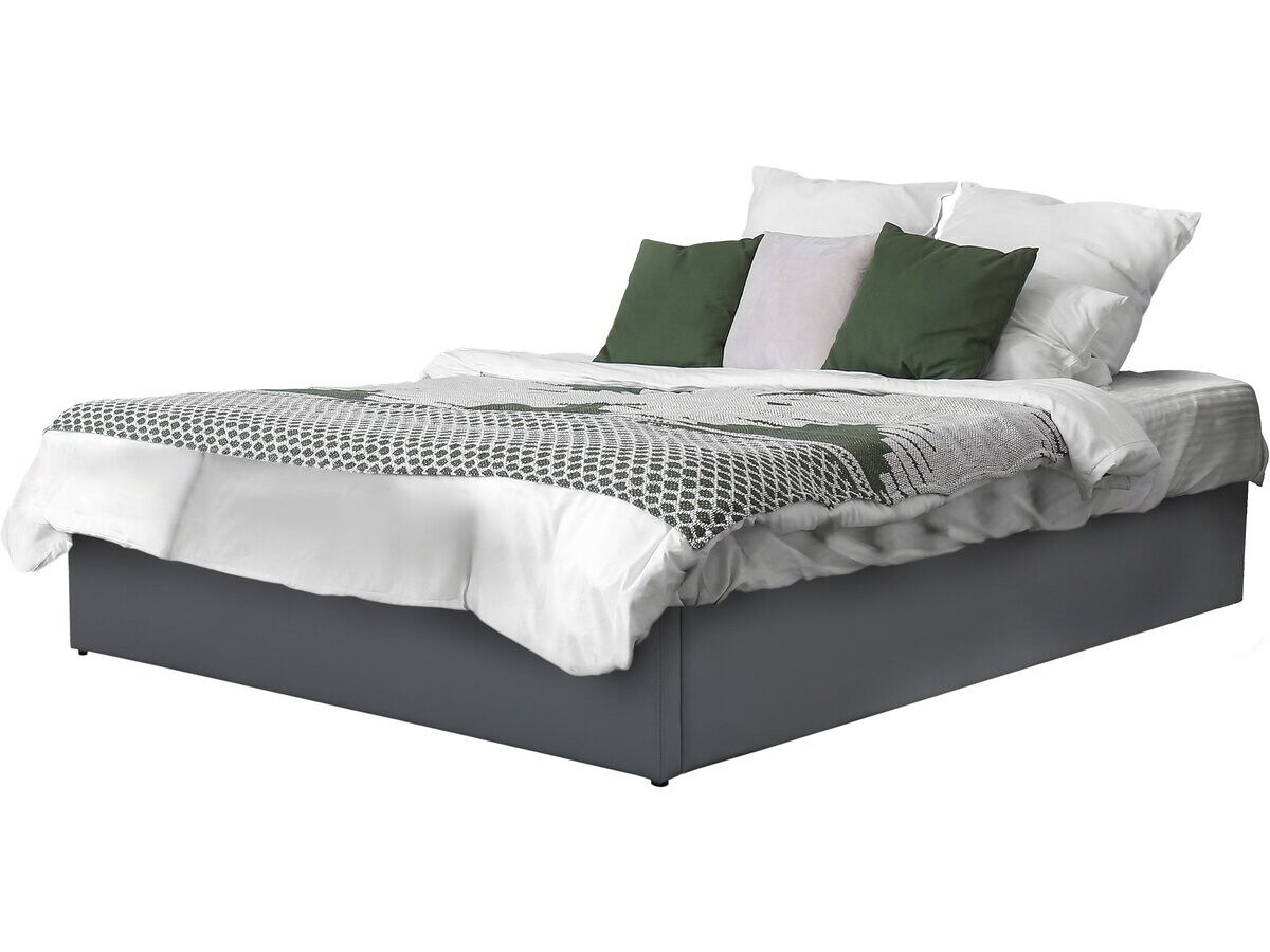 Cama de casal em pvc com caixa "ava" - 140 x 190 cm - gris