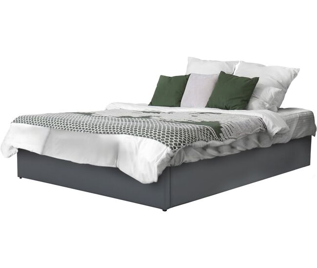 Cama de casal em pvc com caixa "ava" - 140 x 190 cm - gris