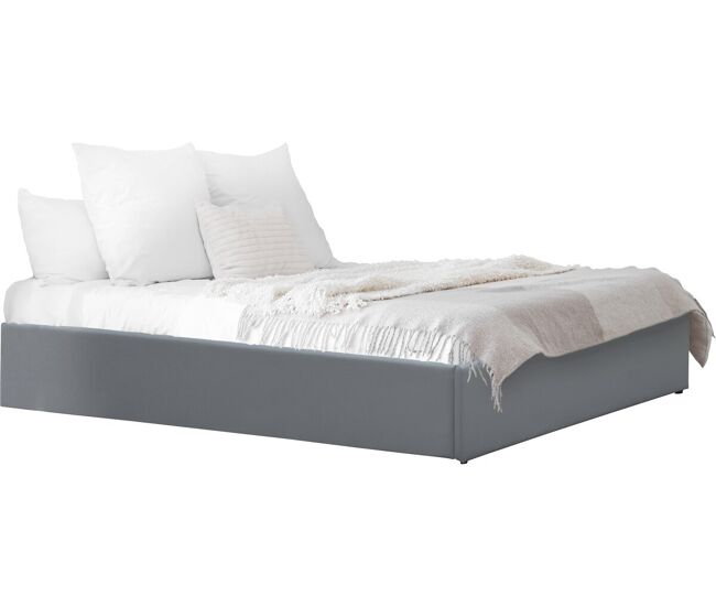 Cama de solteiro em pvc com caixa "ava" - 90 x 190 cm - gris