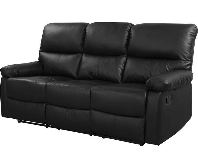 Canapé relaxant « Lincoln » - 197 x 89 x 103 cm - 3 places - noir