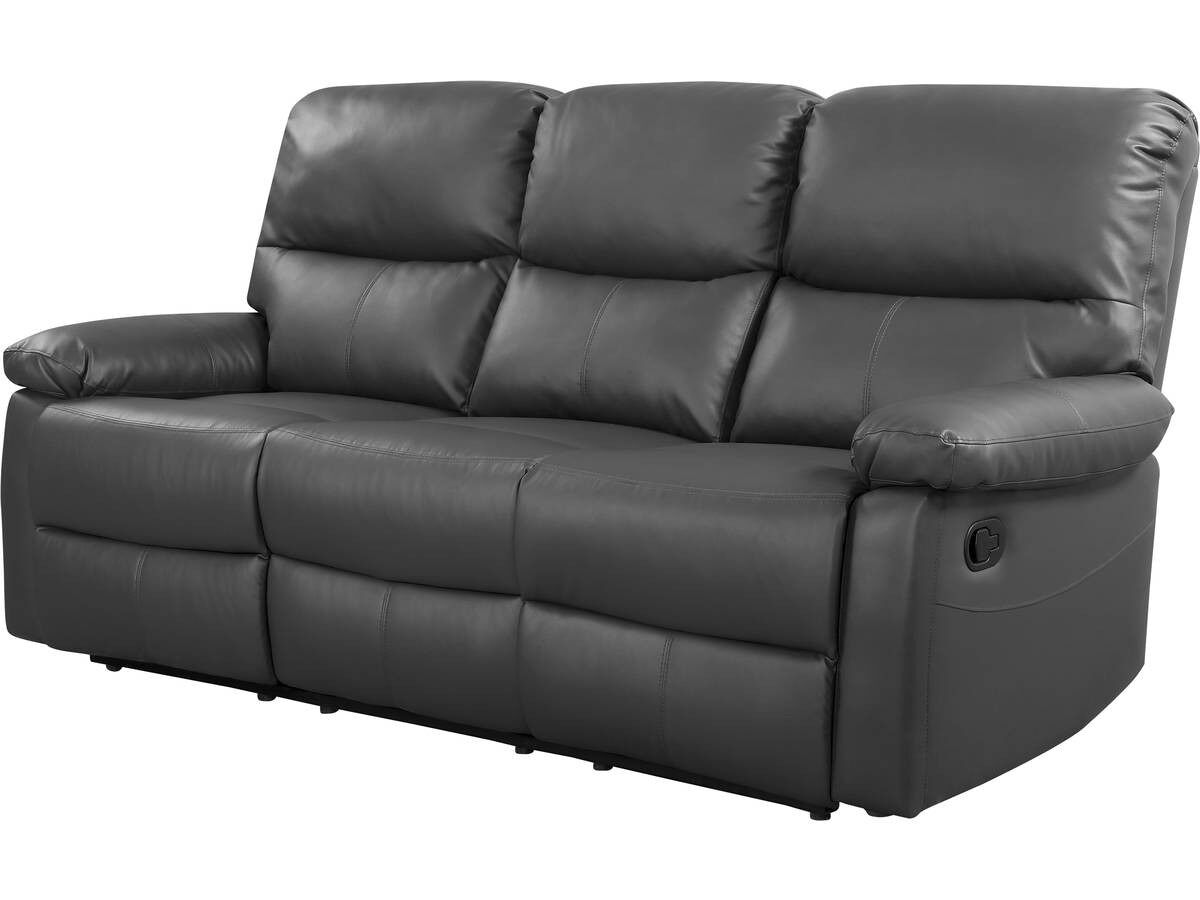 Sofá relaxante "lincoln" - 197 x 89 x 103 cm - 3 lugares - gris