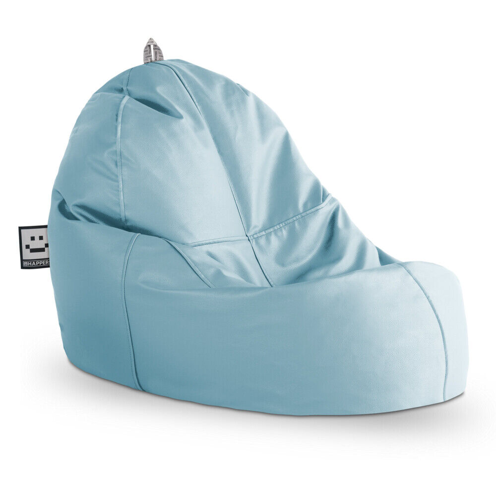 Interior em pele Puff Lounge HAPPERS Azul Talco