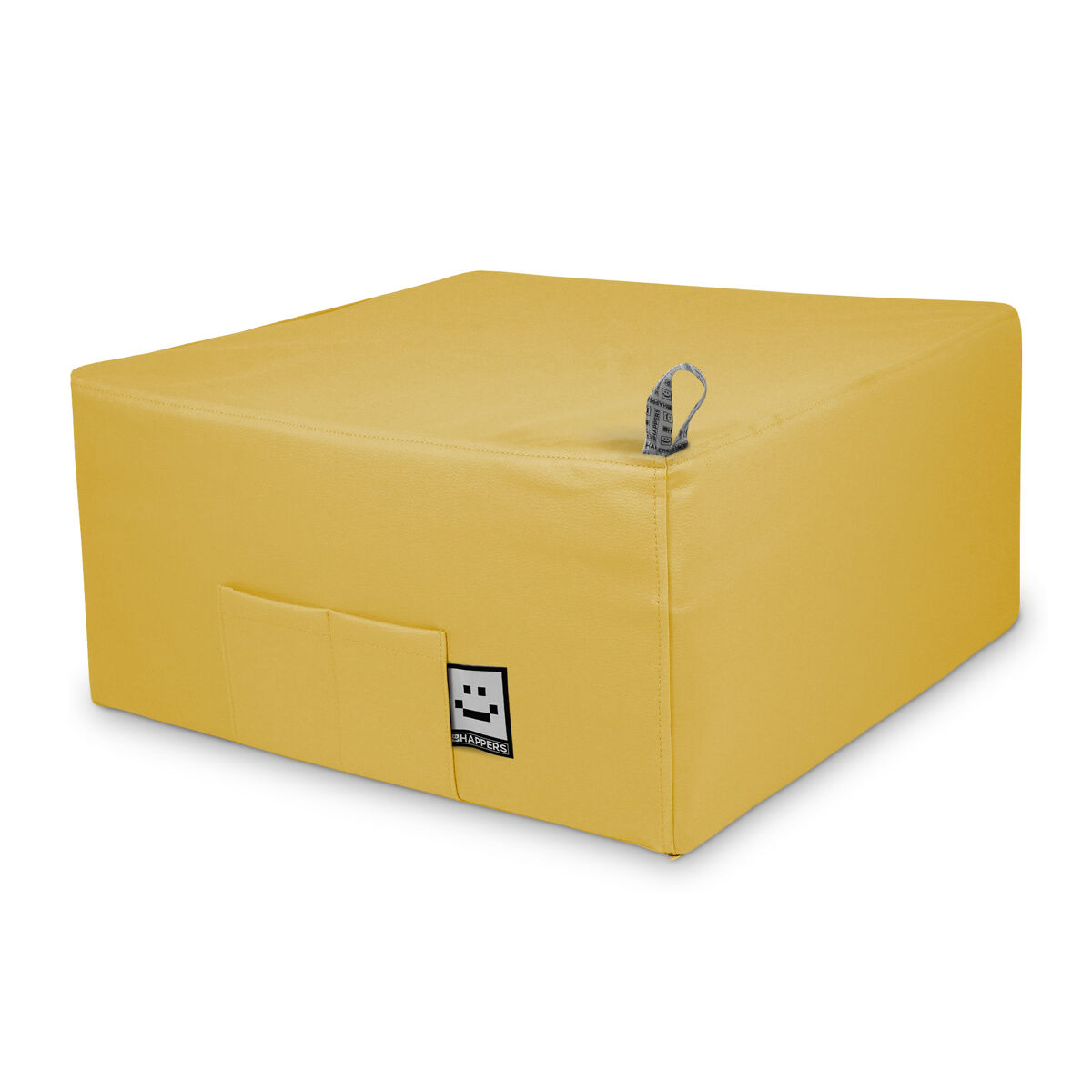 Happers Puff Cama De Solteiro Para Uma Pessoa Leatherette Interior Mustard Único Amarelo