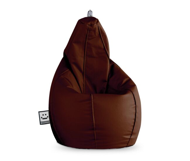 Puff pêra couro ecológico brown xl happers