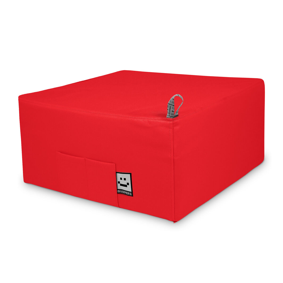 Happers Puff Cama De Solteiro Para Uma Pessoa Leatherette Interior Red Único Vermelho