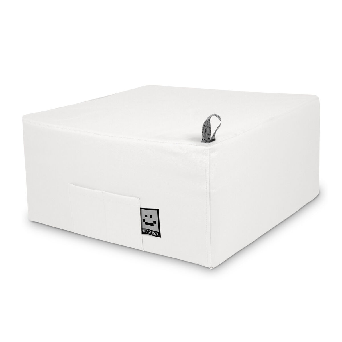 Happers Puff Cama De Solteiro Para Uma Pessoa Leatherette Interior White Único Branco