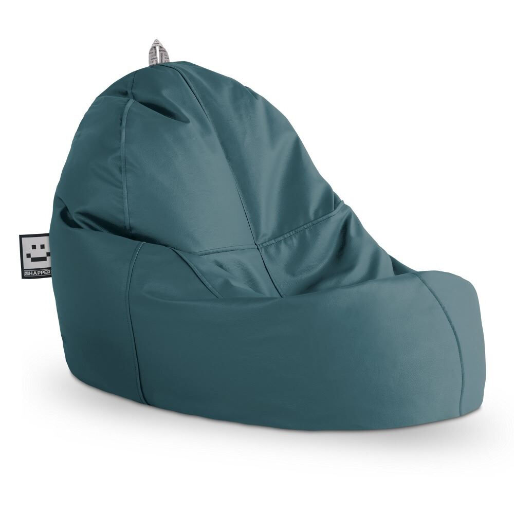 Interior em pele Puff Lounge HAPPERS Azul