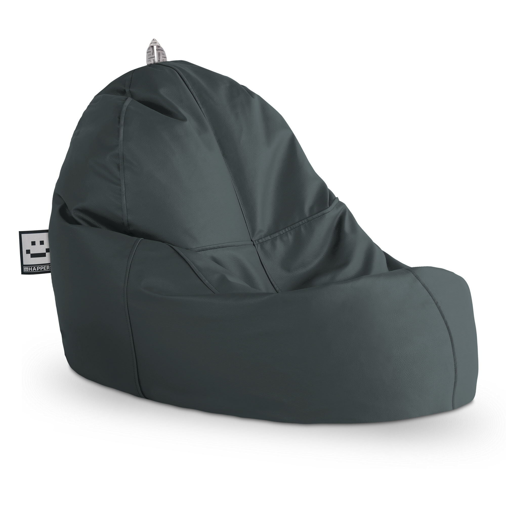 Interior em pele Puff Lounge HAPPERS Cinza Escuro