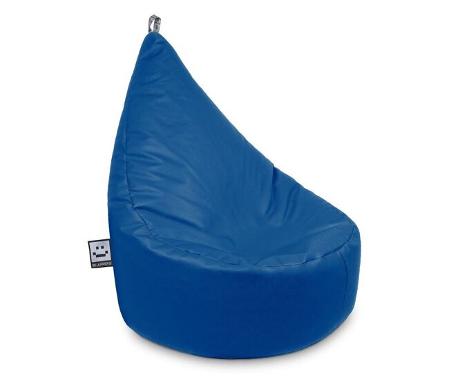 Poltrona estofada em couro sintético para interior azul infantil happers
