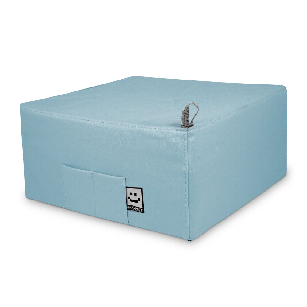 Puff cama de solteiro para uma pessoa interior leatherette sky blue happers único happers