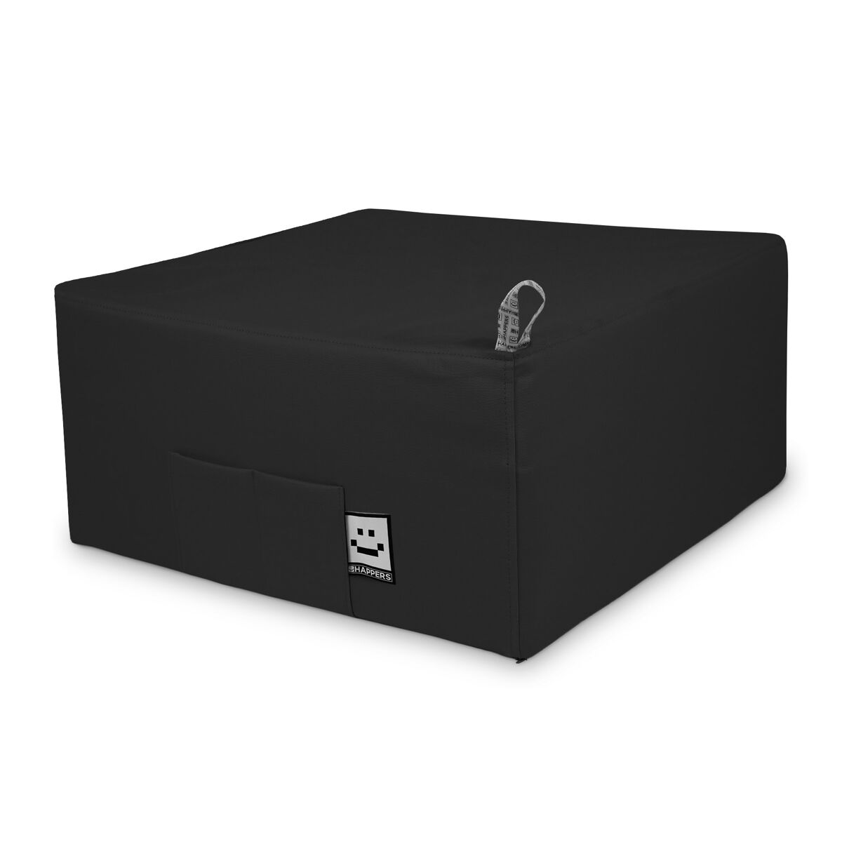 Happers Puff Cama De Solteiro Para Uma Pessoa Leatherette Interior Black Único Preto