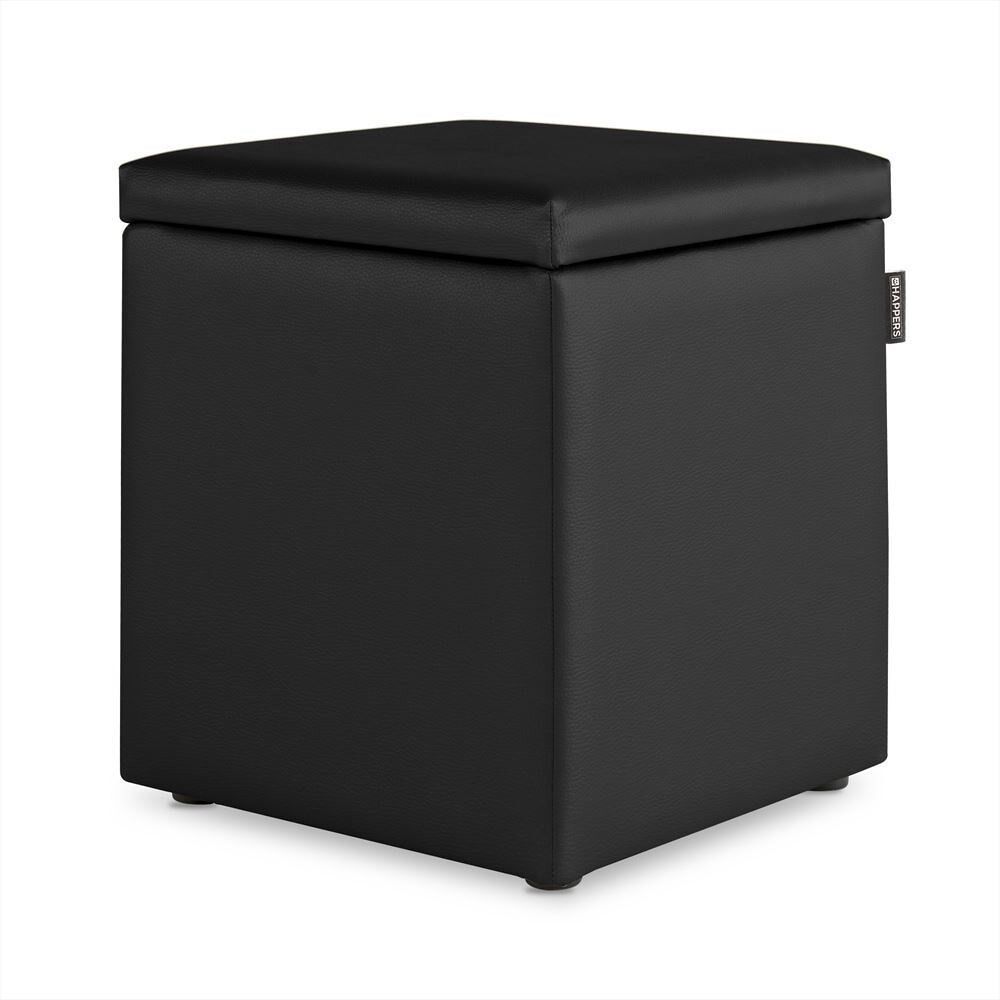 Puff Cube Arcon Leatherette Abafador marinho interno HAPPERS Preto