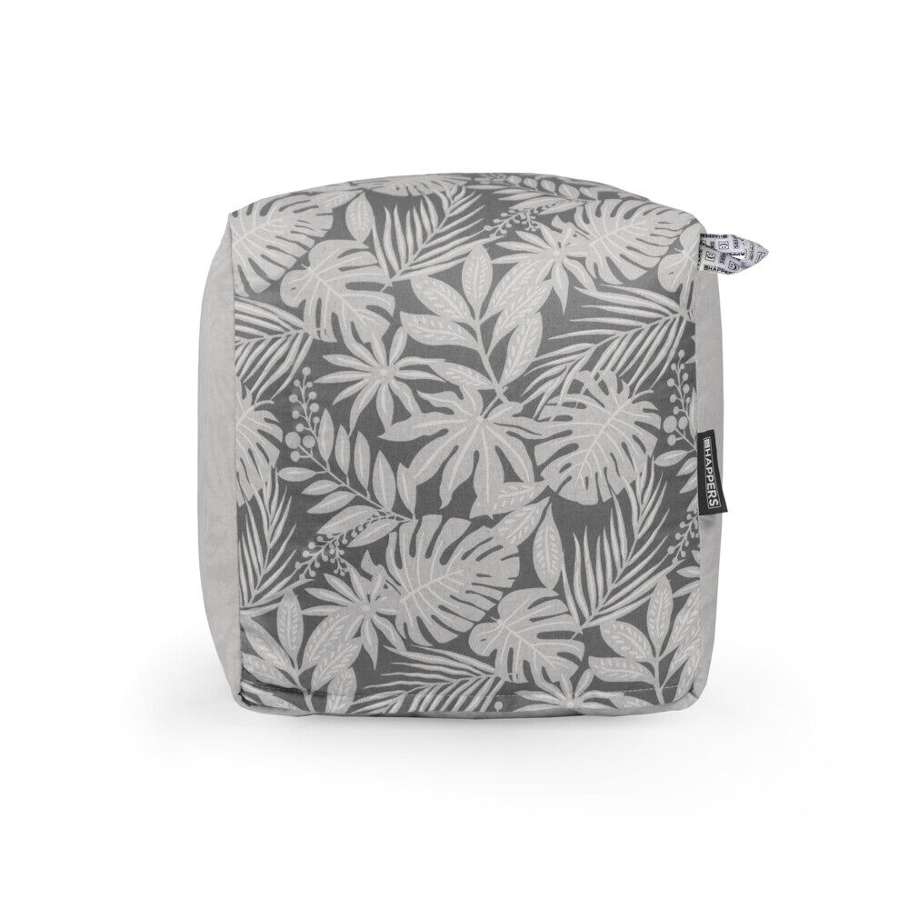 Puff cuadrado print gris happers