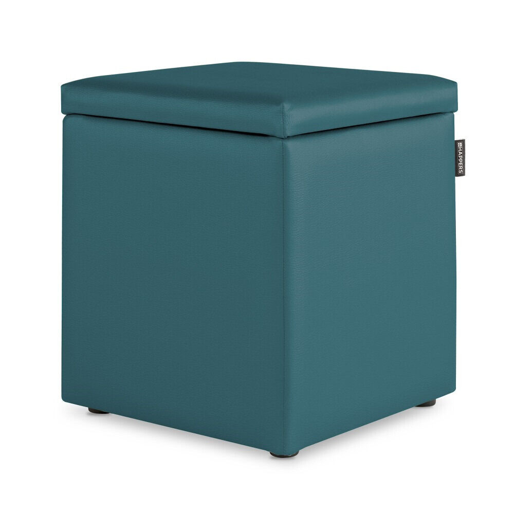 Puff Cube Arcon Leatherette Abafador marinho interno HAPPERS Verde Escuro