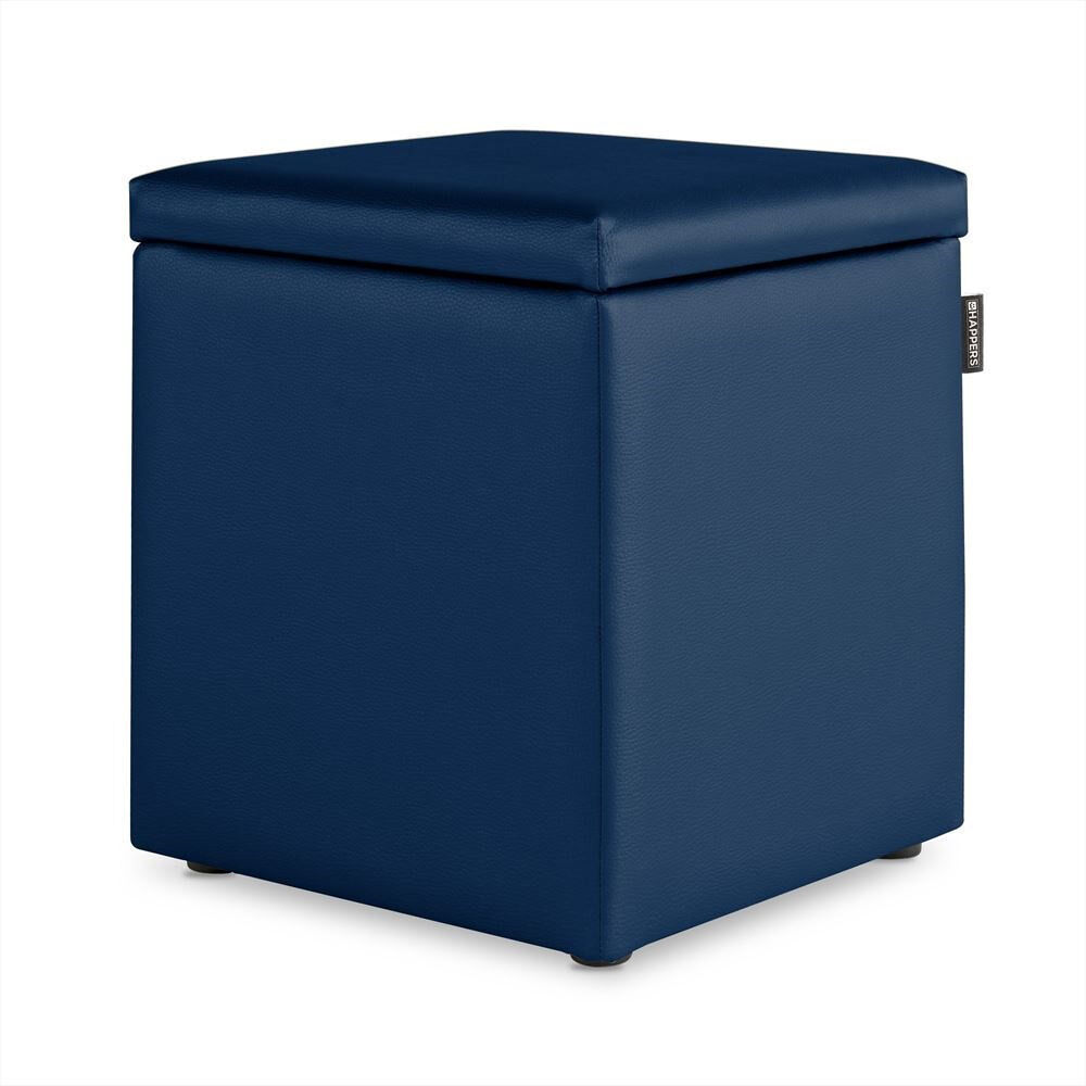 Puff Cube Arcon Leatherette Abafador marinho interno HAPPERS Azul