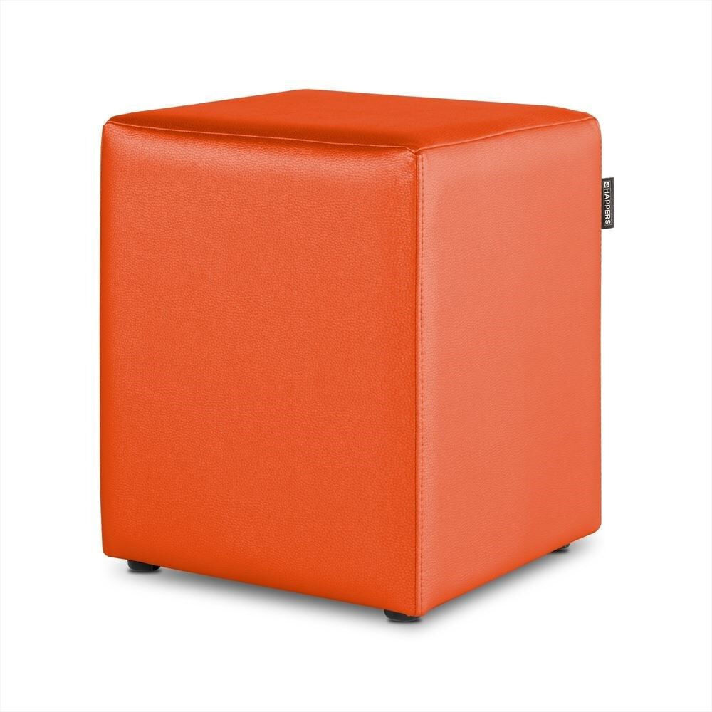 Puff cube leatherette interior orange happers pack 2 unidades happers
