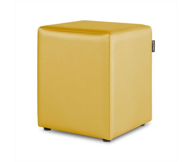 Puff cube leatherette para interior mustard happers pack 2 unidades happers