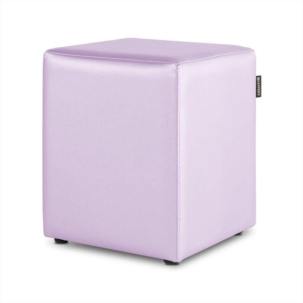 Puff cube leatherette interior malva happers pack 2 unidades happers