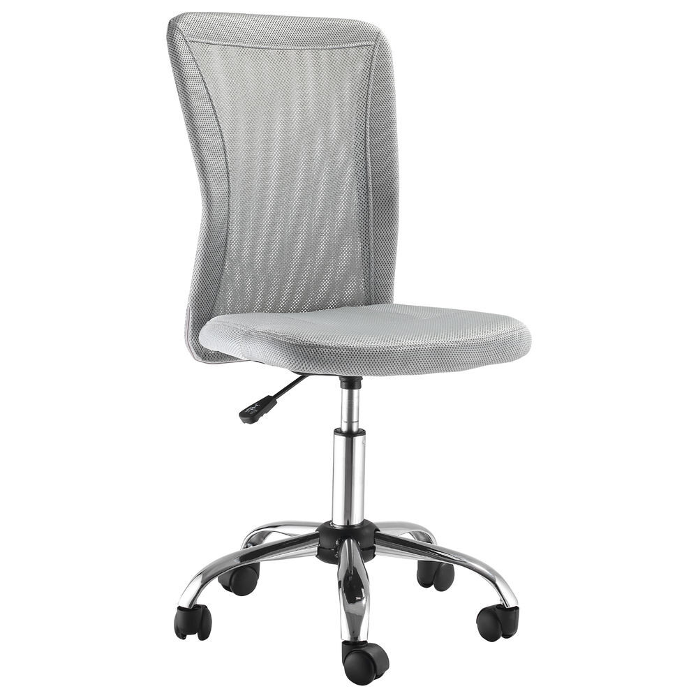 Vinsetto cadeira de escritório de malha cadeira de escritório giratória sem apoio para os braços com altura ajustável carga máxima 100 kg para escritório dormitório 43x58x90-100 cm cinza