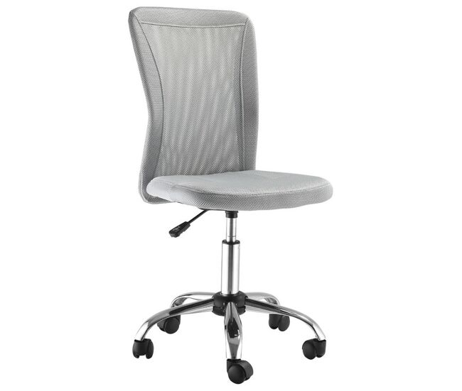 Vinsetto cadeira de escritório de malha cadeira de escritório giratória sem apoio para os braços com altura ajustável carga máxima 100 kg para escritório dormitório 43x58x90-100 cm gris