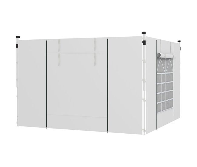 Outsunny 2 paredes laterais para tendas de 3 x 3 / 3 x 6 m, 295x195 cm, laterais de reposição para pavilhões em tecido oxford com janela enrolável e