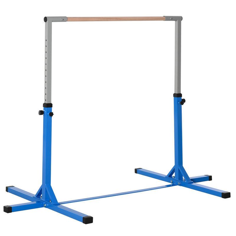 Homcom barra de ginástica para crianças acima de 3 anos barra de treino com altura ajustável 92-150 cm barra horizontal de ginástica carga 75 kg