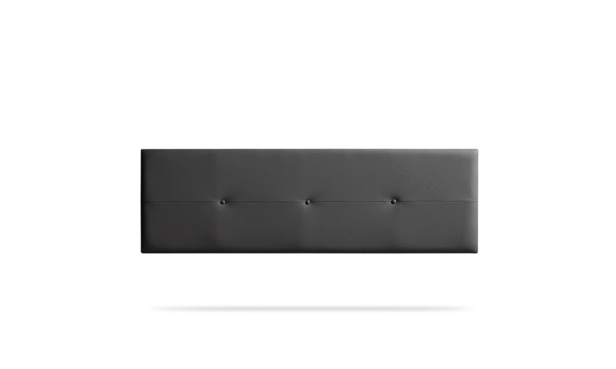 Cabeceira estofada napoli pele sintética 190x50x5 cm - cinza escuro - moonia