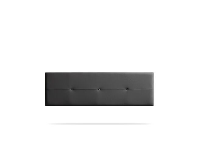 Cabeceira estofada napoli pele sintética 190x50x5 cm - cinza escuro - moonia