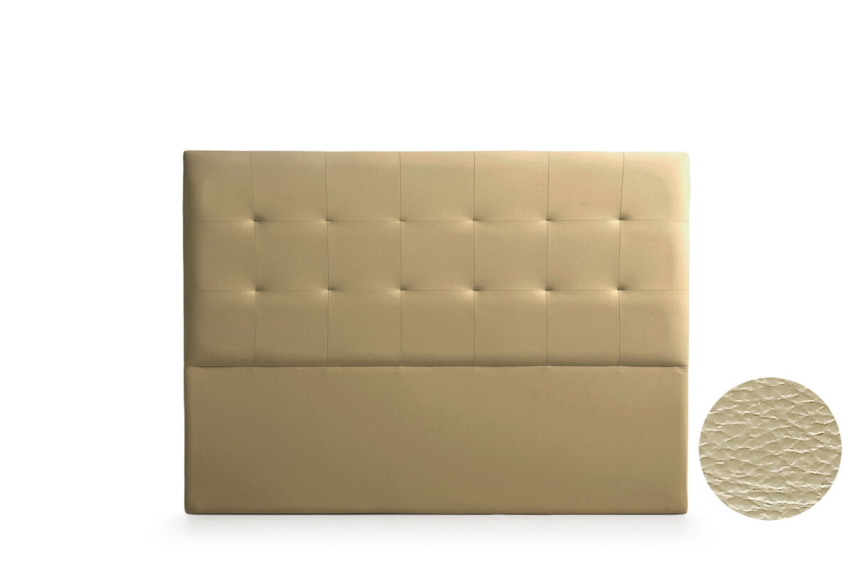 Cabeceira estofada atenea pele sintética 170x120x8 cm - dourado - moonia