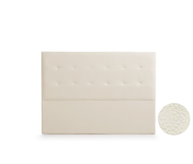 Cabeceira estofada atenea pele sintética 170x120x8 cm - branco escuro - moonia