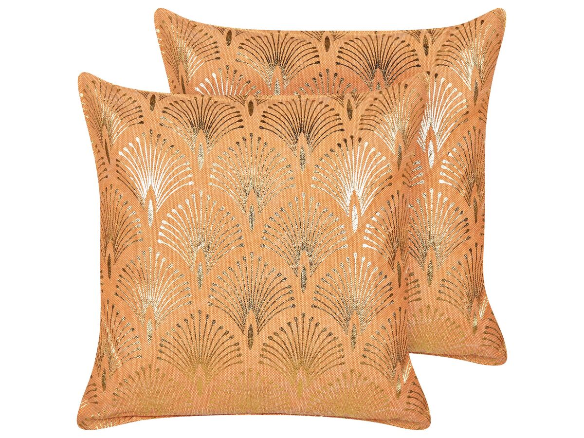 Beliani Almofada decorativa HOYA 45x45 Laranja
