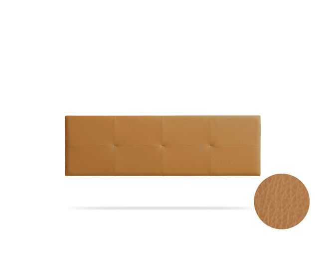 Cabeceira estofada altea pele sintética 210x50x5 cm - castanho claro - moonia