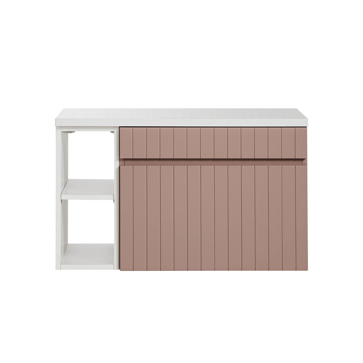Móvel de toucador 80cm 2 nichos zelie rosa e blanc