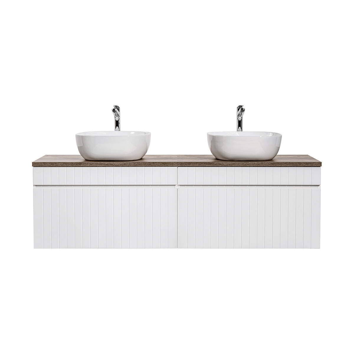 Móvel lavatório duplo zelie 160cm blanc e madeira