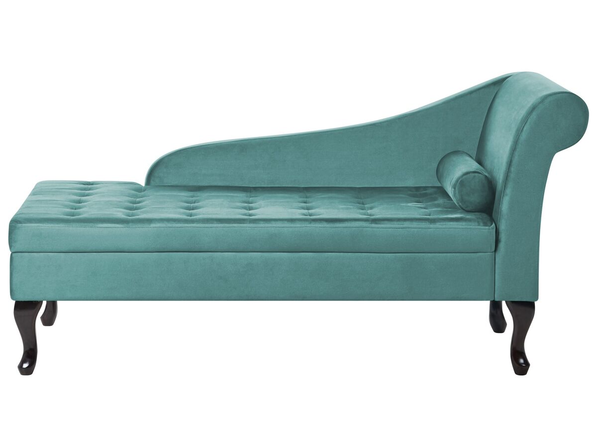 Beliani Chaise longue à direita Veludo PESSAC