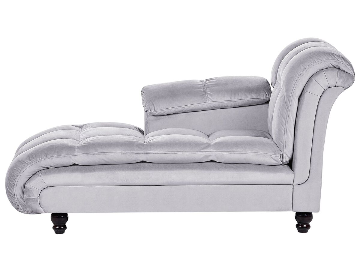 Beliani Chaise longue à direita Veludo LORMONT