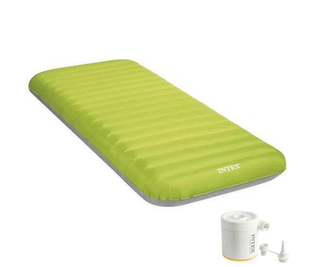 Colchão inflável individual truaire camping mat c/inflador incluído intex