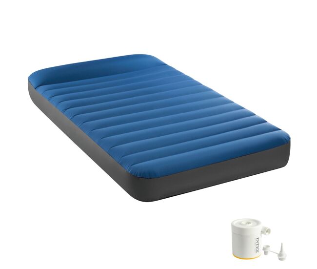 Colchão inflável individual truaire camping matress c/inflador incluído intex