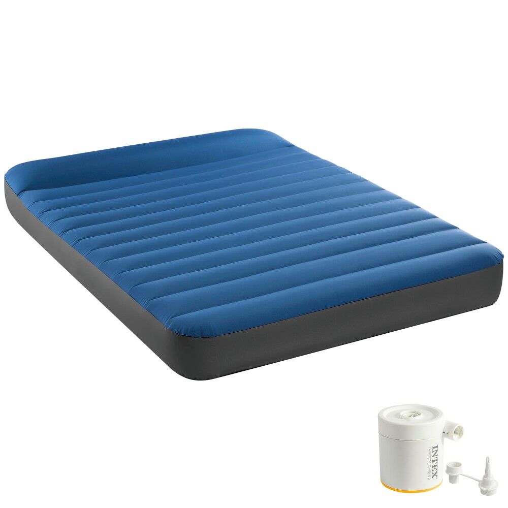 Colchão inflável duplo truaire camping matress c/inflador incluído intex