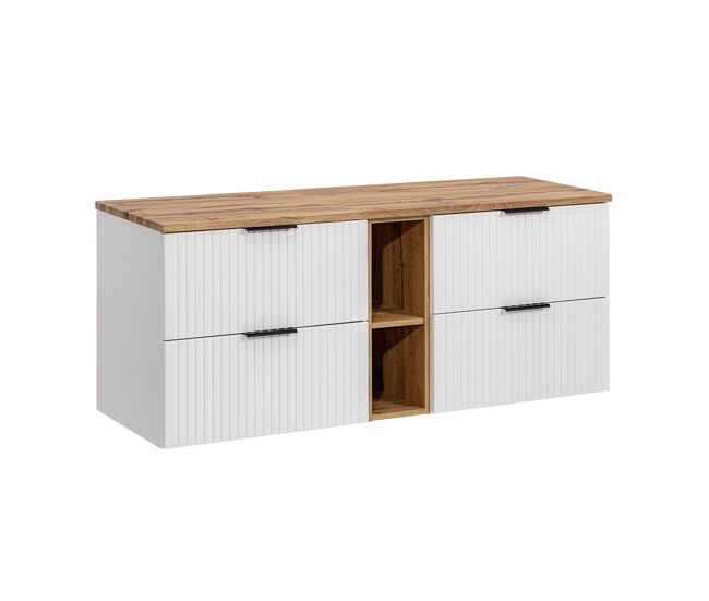 Móvel sob lavatório 140cm 2 nichos adriel branco