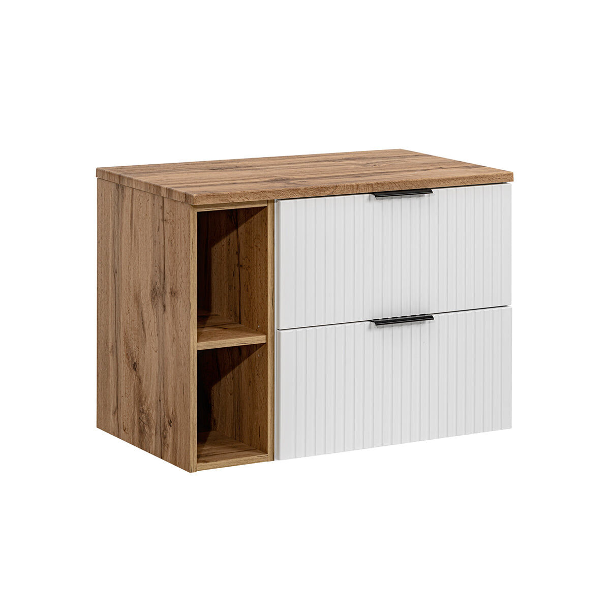 Móvel sob lavatório 80cm 2 nichos adriel blanc