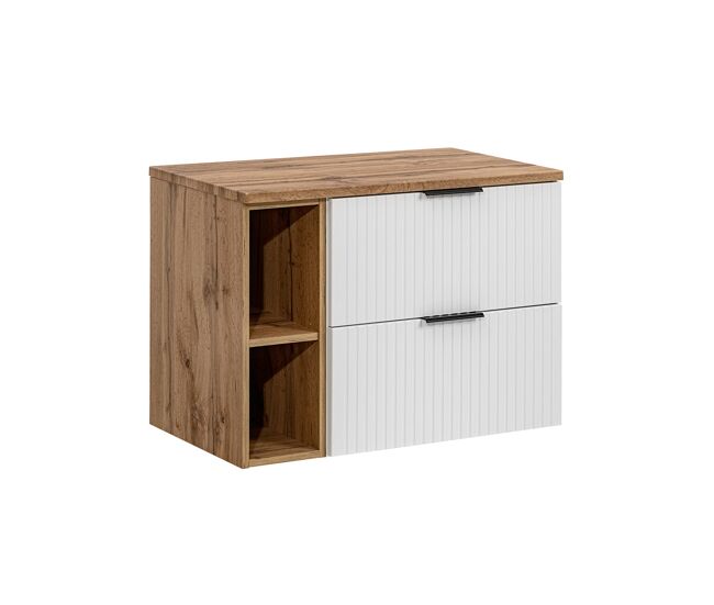 Móvel sob lavatório 80cm 2 nichos adriel blanc