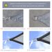 Vela de Sombra Retangular HDPE Outsunny Vela de Sombra Retangular HDPE Outsunny Cinza