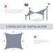 Vela de Sombra Retangular HDPE Outsunny Vela de Sombra Retangular HDPE Outsunny Cinza
