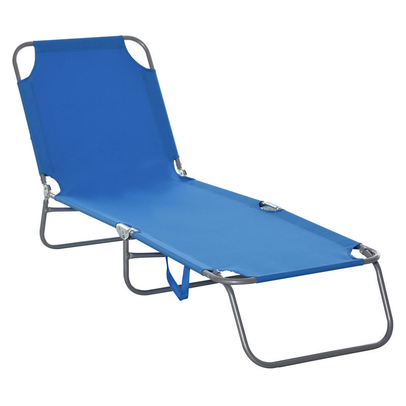 Outsunny espreguiçadeira dobrável espreguiçadeira de jardim com encosto ajustável em 5 posições peso máximo 120 kg para terraço piscina praia