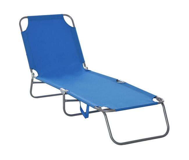 Outsunny espreguiçadeira dobrável espreguiçadeira de jardim com encosto ajustável em 5 posições peso máximo 120 kg para terraço piscina praia