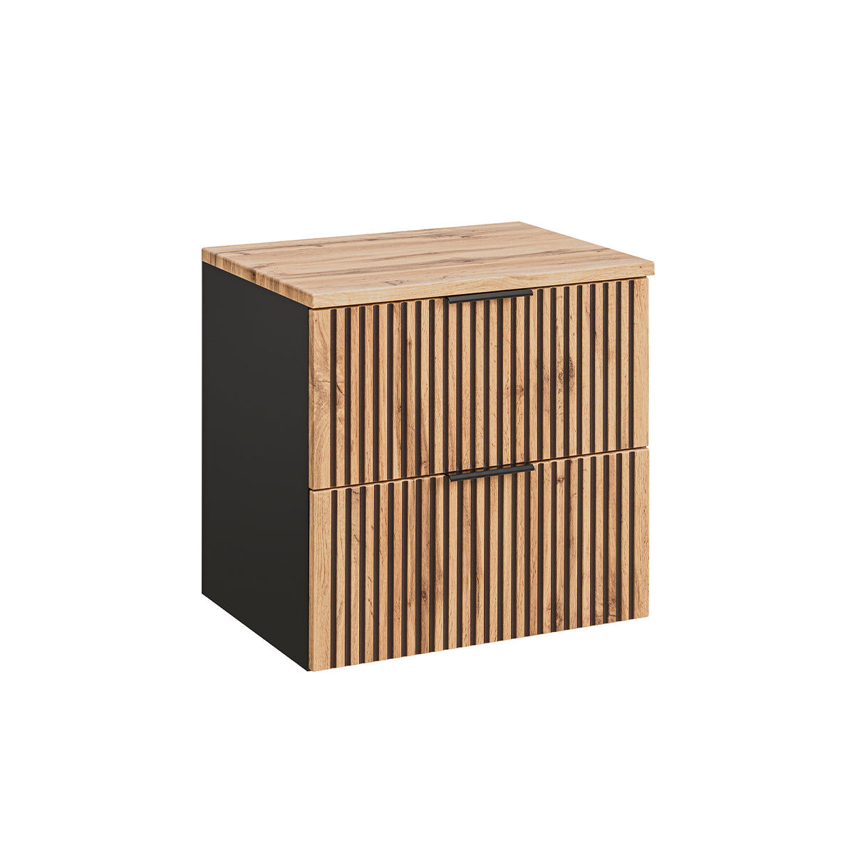 Móvel sob-lavatório 60cm plano de toilette gaia madeira e noir