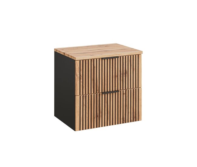 Móvel sob-lavatório 60cm plano de toilette gaia madeira e noir