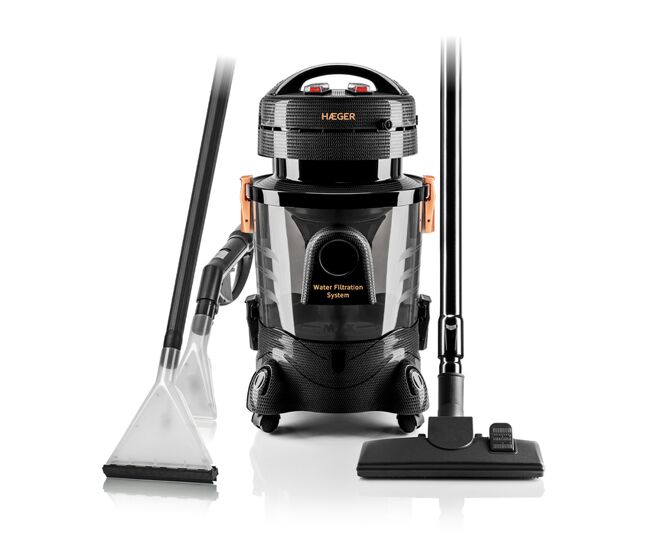 Machine de lavagem multifunções haeger aquaclean pro - lavagem de carpetes e estofos, filtro de água